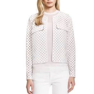 Tory Burch Kyra Laser Cut Leather Jacket